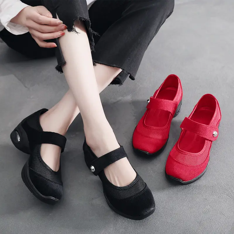 Old Beijing cloth shoes mesh non-slip soft bottom air cushion leisure dance shoes sports women's shoes running shoes square dance shoes - Image 4