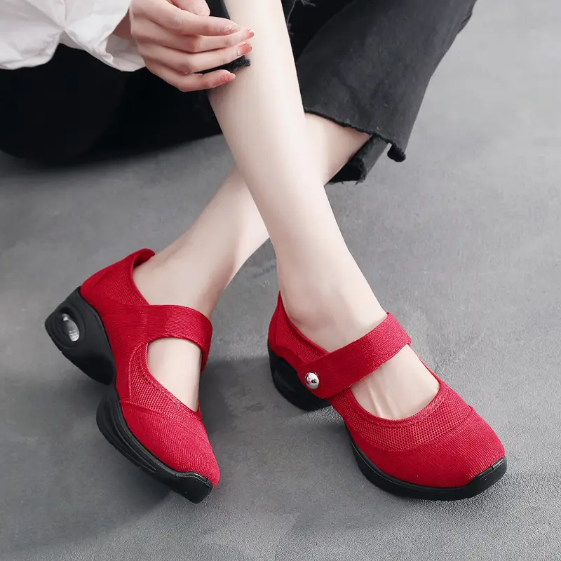 Old Beijing cloth shoes mesh non-slip soft bottom air cushion leisure dance shoes sports women's shoes running shoes square dance shoes - Image 5