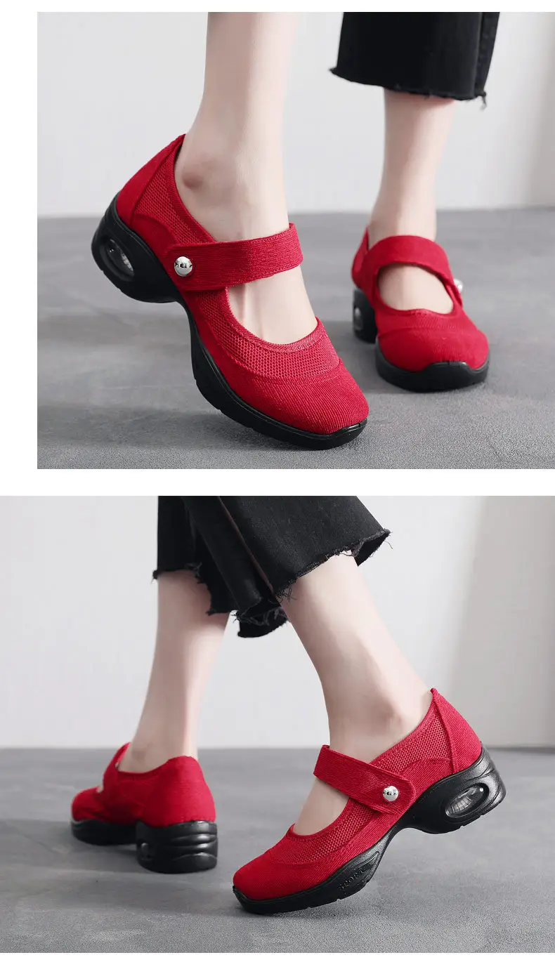 Old Beijing cloth shoes mesh non-slip soft bottom air cushion leisure dance shoes sports women's shoes running shoes square dance shoes — feature 8