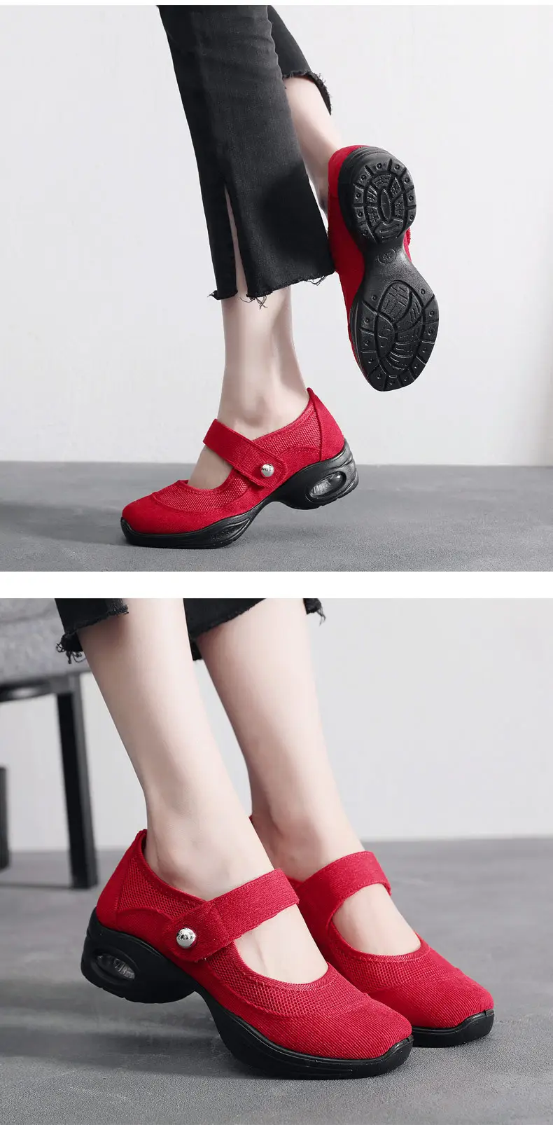 Old Beijing cloth shoes mesh non-slip soft bottom air cushion leisure dance shoes sports women's shoes running shoes square dance shoes — feature 9