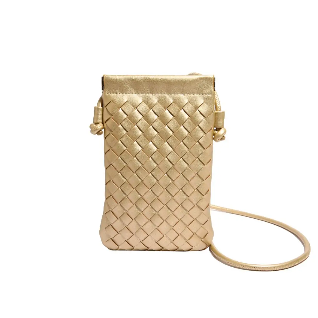 Mini Handwoven Shoulder Bag Beige Crossbody
