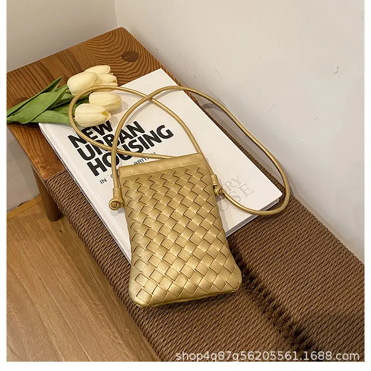 Mini Handwoven Shoulder Bag Beige Crossbody — feature 23