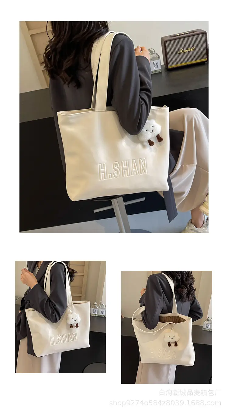 Women Canvas Shoulder Bag Pink Large Capacity — feature 12