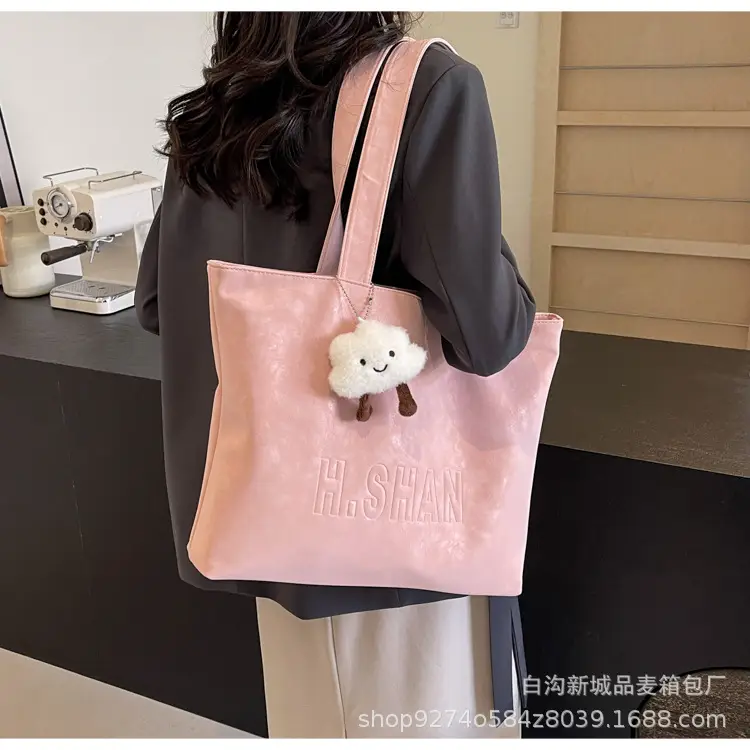 Women Canvas Shoulder Bag Pink Large Capacity — feature 14