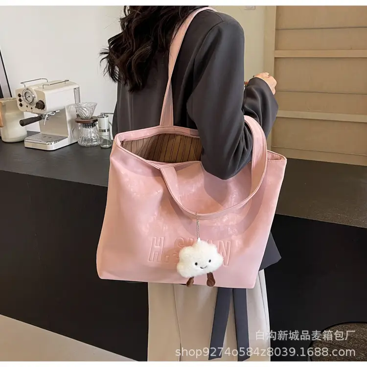 Women Canvas Shoulder Bag Pink Large Capacity — feature 15