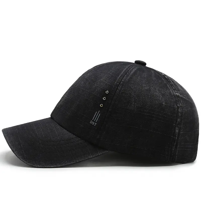 Men's Black Baseball Cap with Letter Embroidery - Image 7
