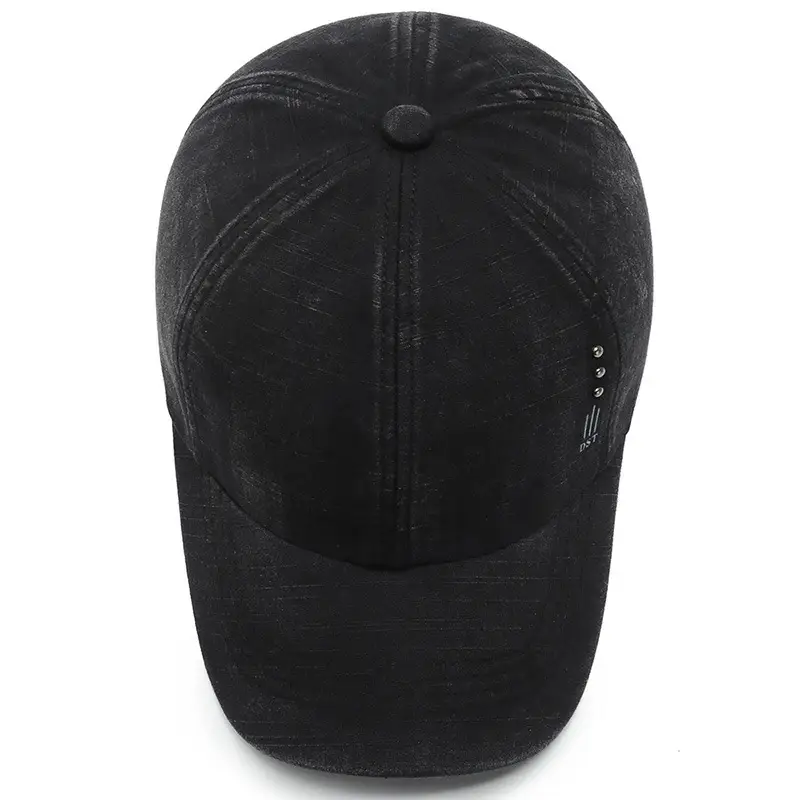 Men's Black Baseball Cap with Letter Embroidery - Image 9