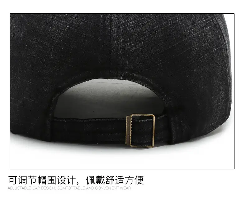 Men's Black Baseball Cap with Letter Embroidery — feature 13