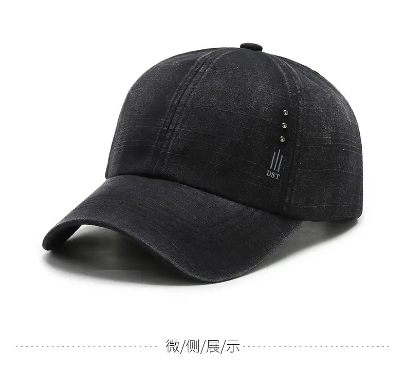 Men's Black Baseball Cap with Letter Embroidery — feature 6