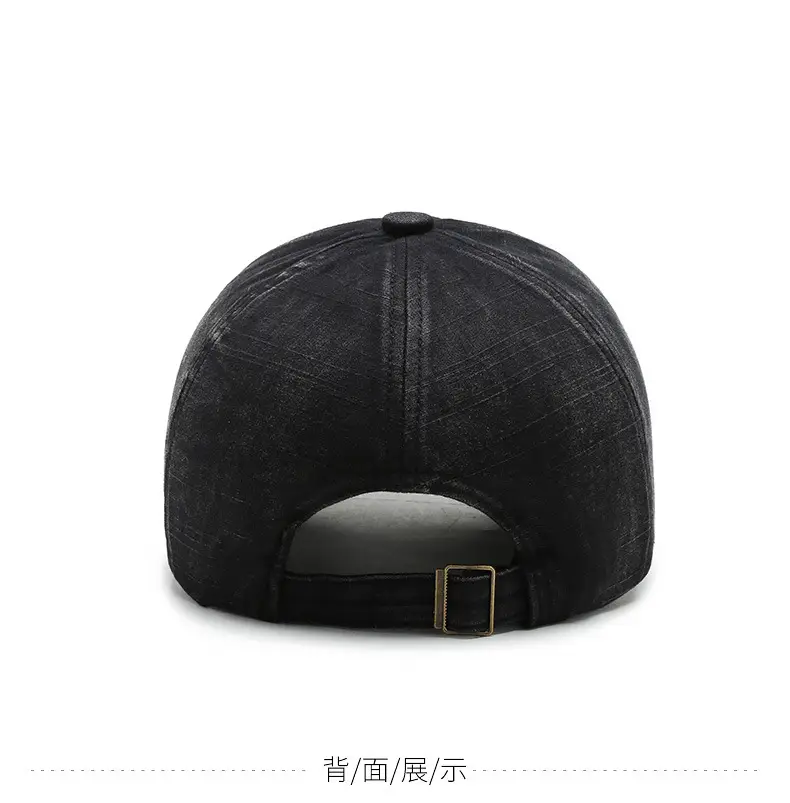 Men's Black Baseball Cap with Letter Embroidery — feature 8
