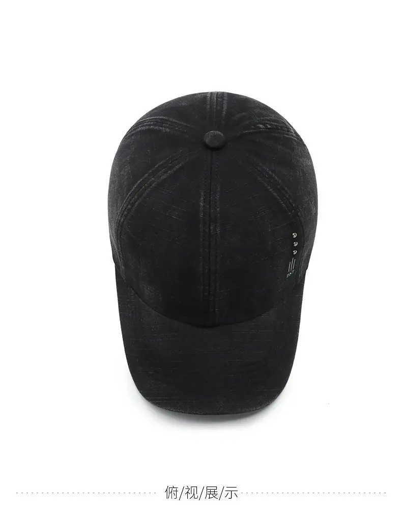 Men's Black Baseball Cap with Letter Embroidery — feature 9