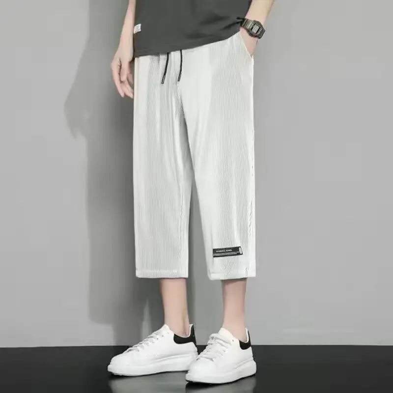 Men's Grey Ice Silk 8-Piece Pants Dape Summer - Image 5