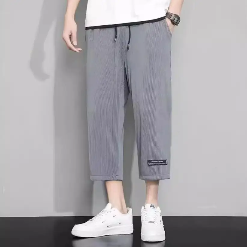 Men's Grey Ice Silk 8-Piece Pants Dape Summer - Image 7