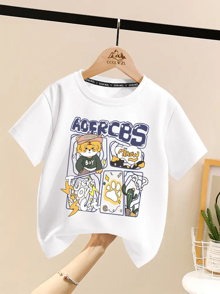 Factory Direct Boys Girls Cotton Cartoon T-Shirt All Match Summer - Image 9