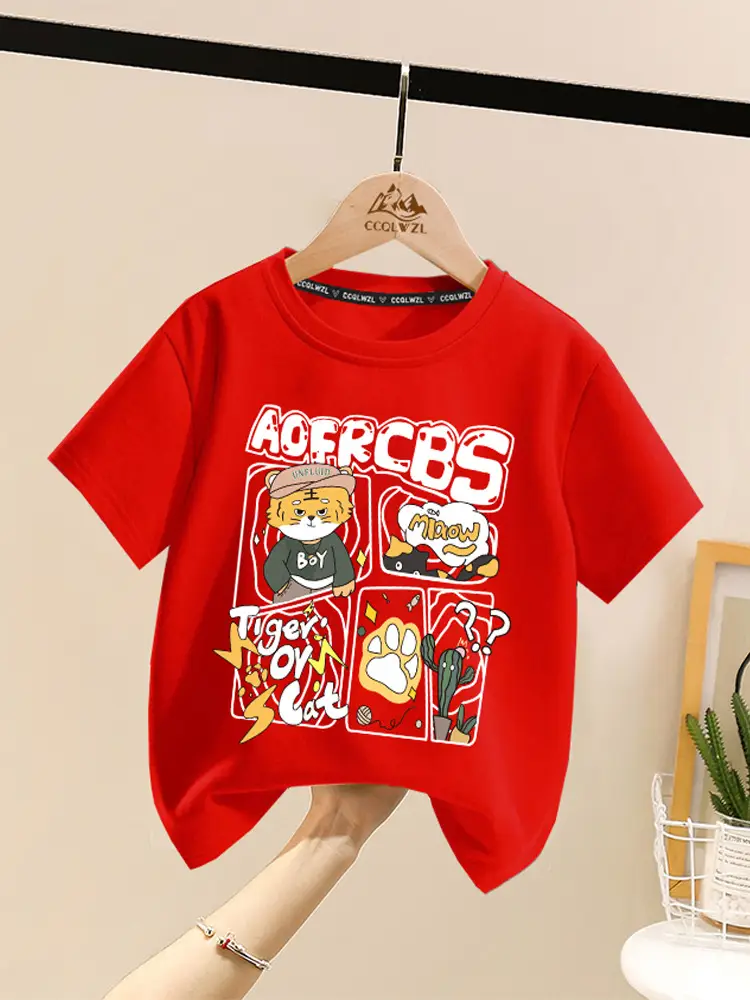Factory Direct Boys Girls Cotton Cartoon T-Shirt All Match Summer - Image 11