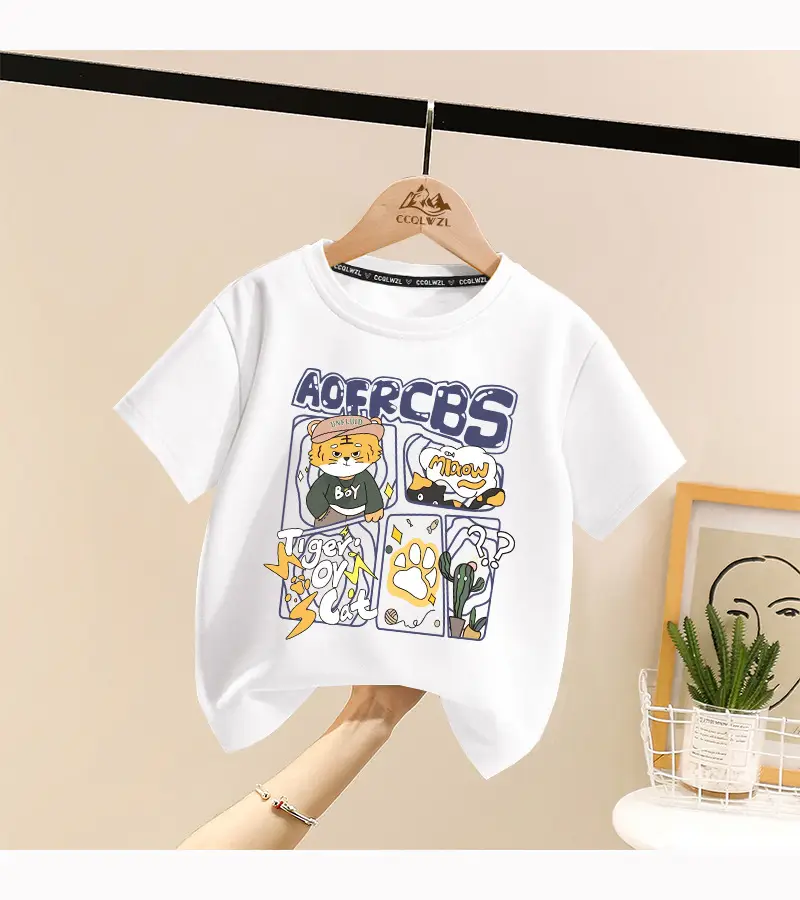 Factory Direct Boys Girls Cotton Cartoon T-Shirt All Match Summer — feature 11