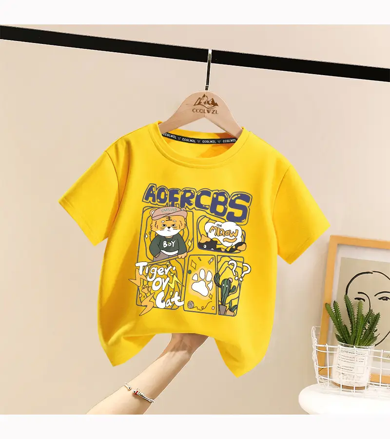 Factory Direct Boys Girls Cotton Cartoon T-Shirt All Match Summer — feature 12