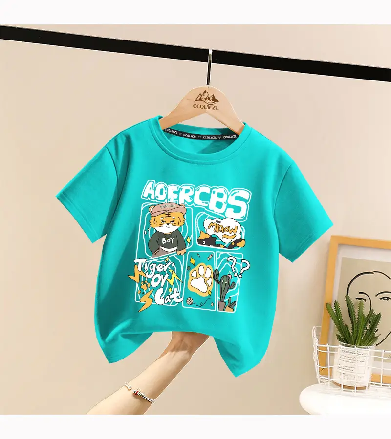 Factory Direct Boys Girls Cotton Cartoon T-Shirt All Match Summer — feature 13