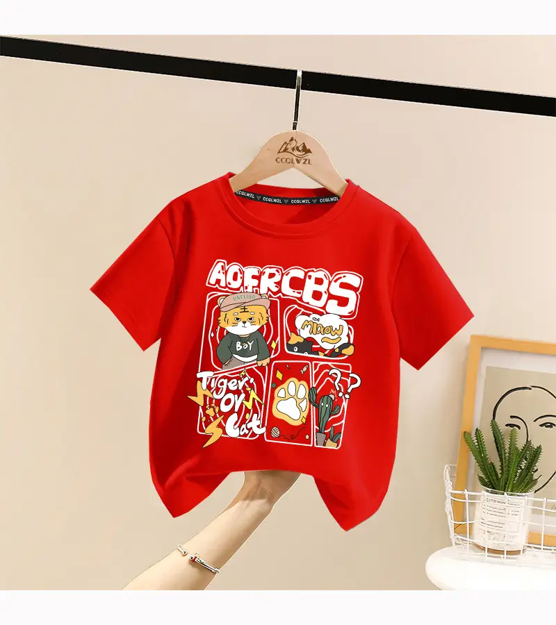 Factory Direct Boys Girls Cotton Cartoon T-Shirt All Match Summer — feature 14