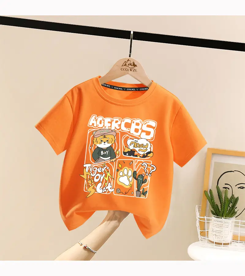 Factory Direct Boys Girls Cotton Cartoon T-Shirt All Match Summer — feature 15