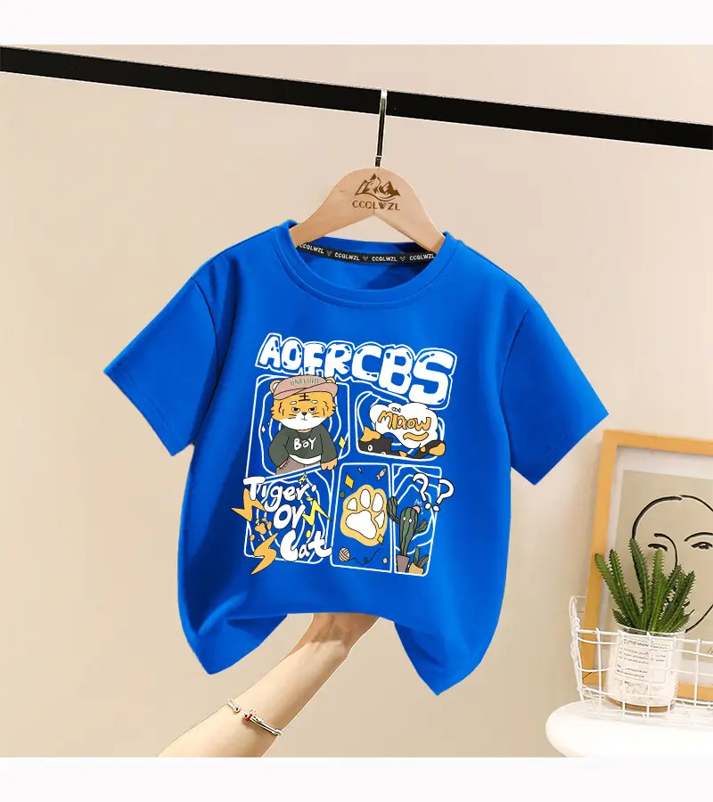 Factory Direct Boys Girls Cotton Cartoon T-Shirt All Match Summer — feature 16