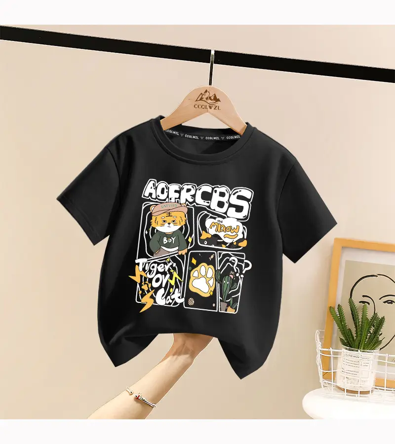 Factory Direct Boys Girls Cotton Cartoon T-Shirt All Match Summer — feature 17