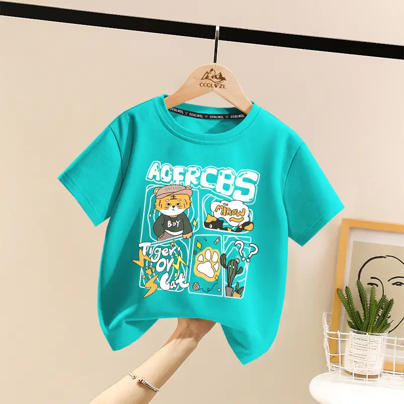Factory Direct Boys Girls Cotton Cartoon T-Shirt All Match Summer - Image 6