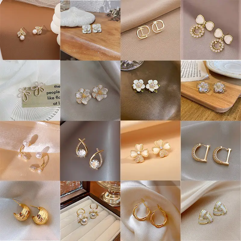 S925 Silver Needle Earrings for Women Light Luxury Geometric Design - Image 44