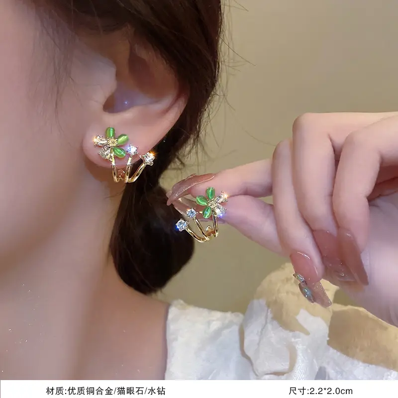 S925 Silver Needle Earrings for Women Light Luxury Geometric Design — feature 26