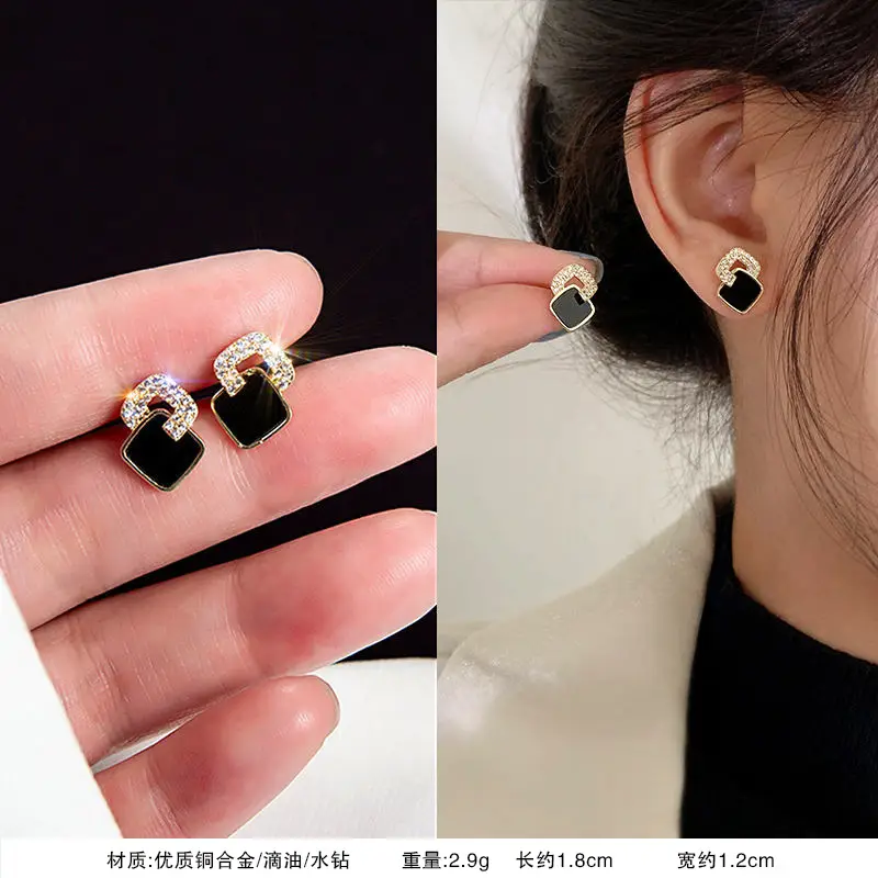 S925 Silver Needle Earrings for Women Light Luxury Geometric Design — feature 7