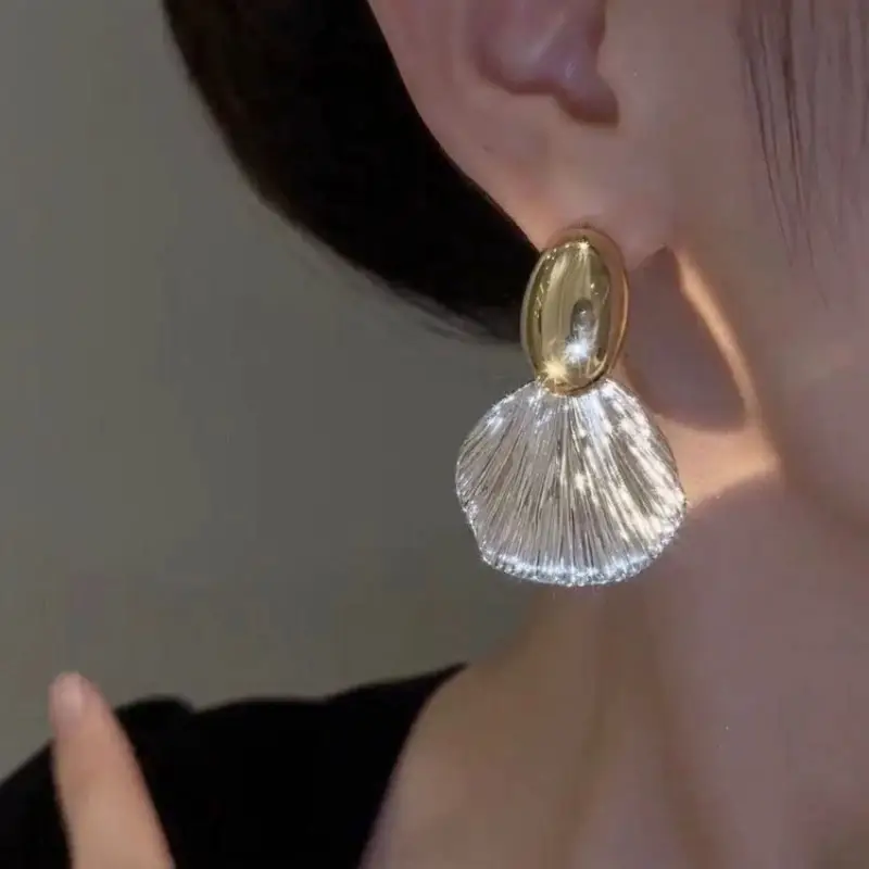Golden Crystal Tassel Earrings for Women - Image 2