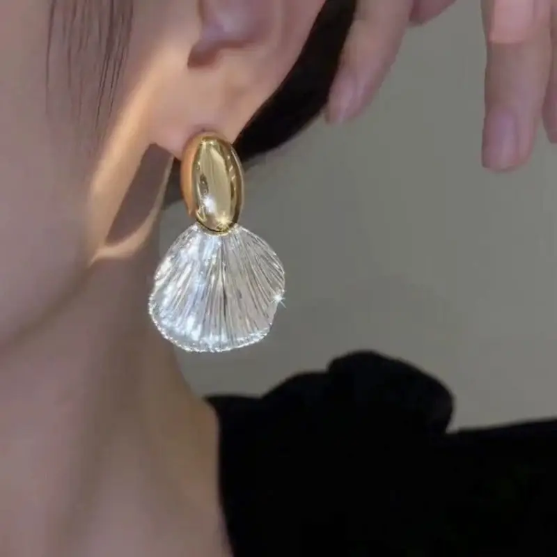 Golden Crystal Tassel Earrings for Women - Image 3