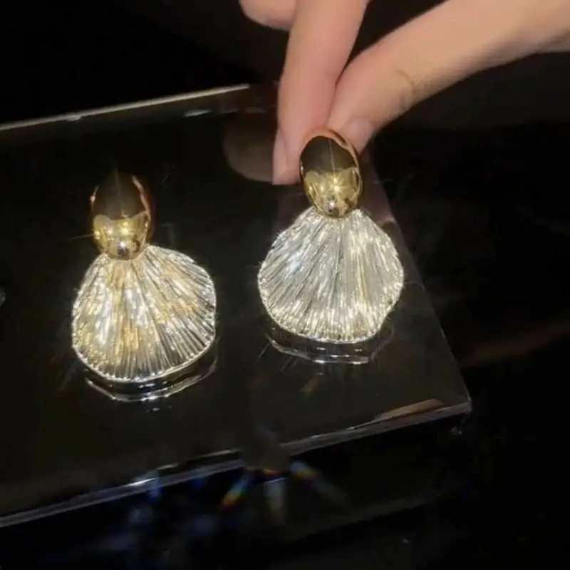 Golden Crystal Tassel Earrings for Women - Image 4