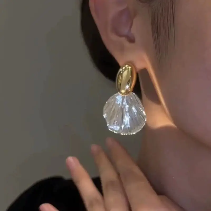 Golden Crystal Tassel Earrings for Women - Image 5