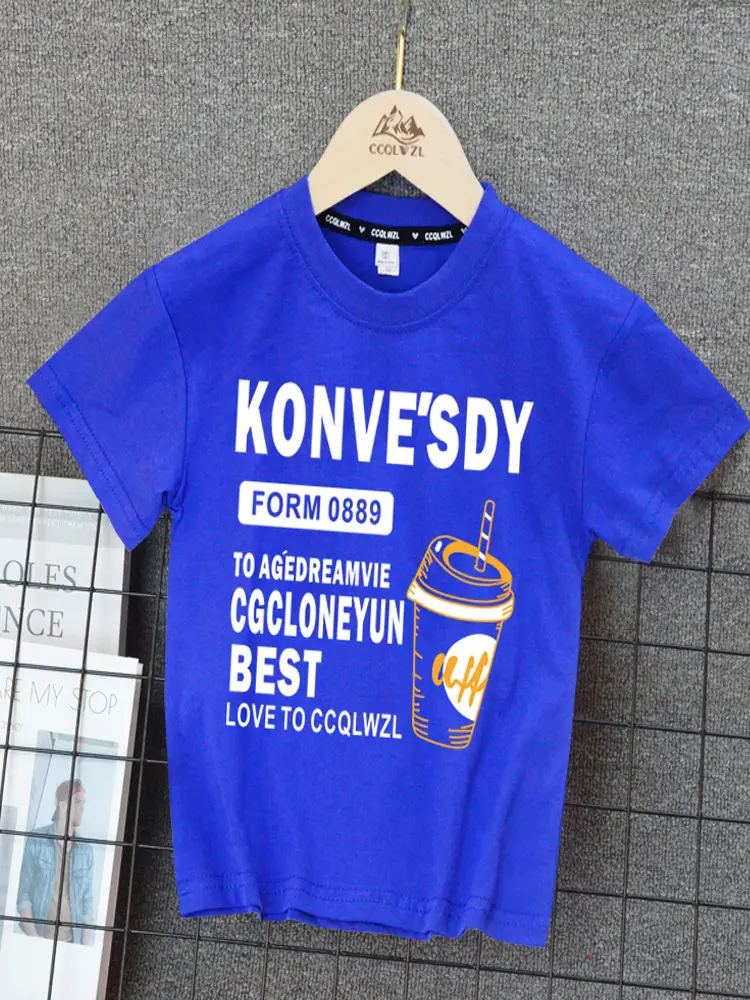 Korean Boys T-Shirt Black Summer Base Style