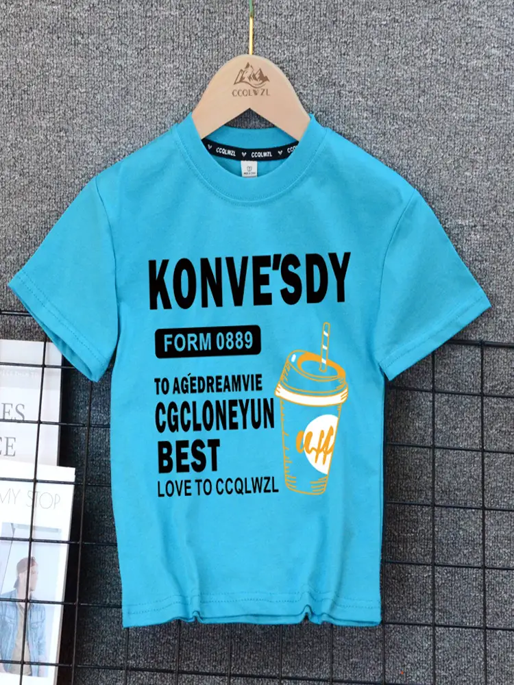 Korean Boys T-Shirt Black Summer Base Style