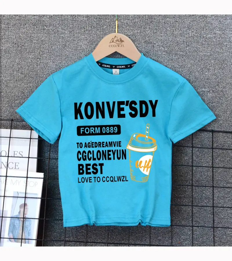 Korean Boys T-Shirt Black Summer Base Style — feature 10