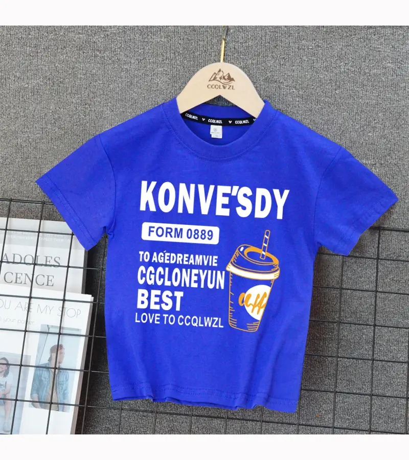 Korean Boys T-Shirt Black Summer Base Style — feature 12