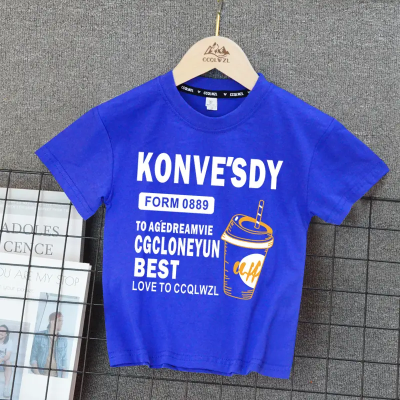 Korean Boys T-Shirt Black Summer Base Style