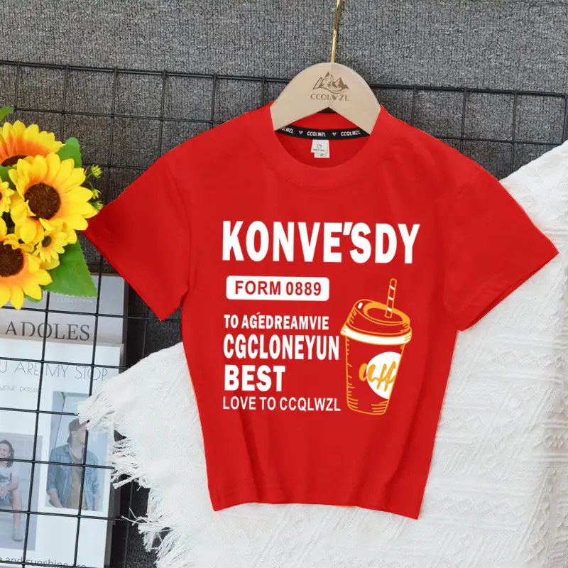 Korean Boys T-Shirt Black Summer Base Style