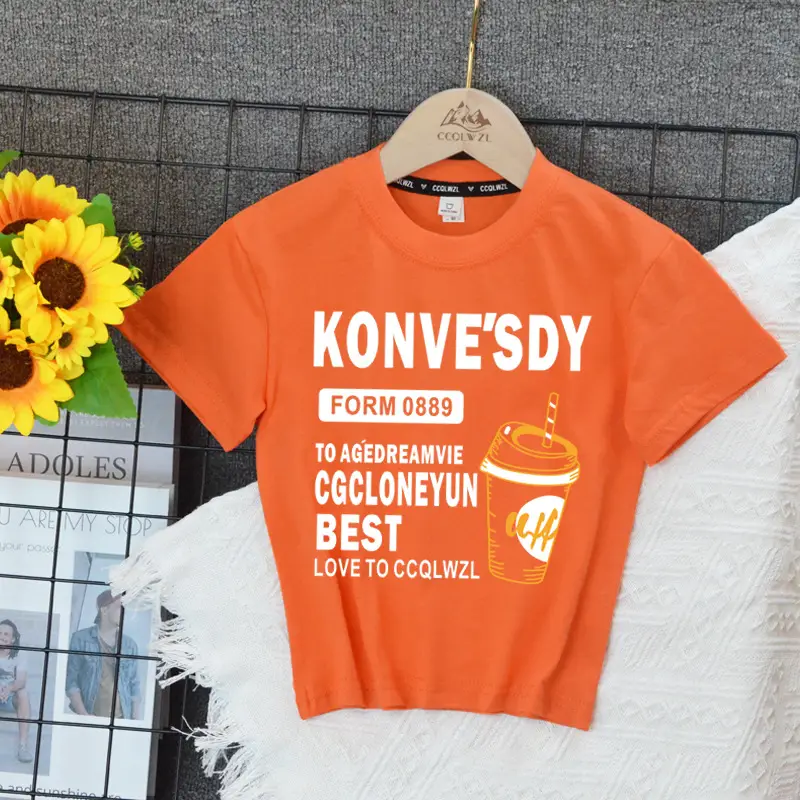 Korean Boys T-Shirt Black Summer Base Style