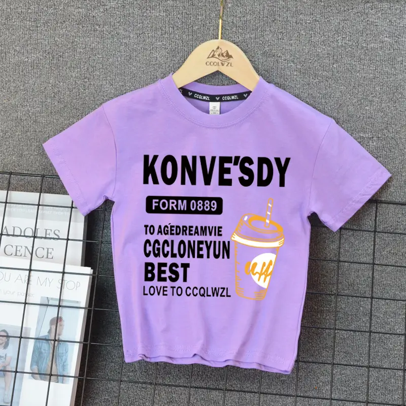 Korean Boys T-Shirt Black Summer Base Style