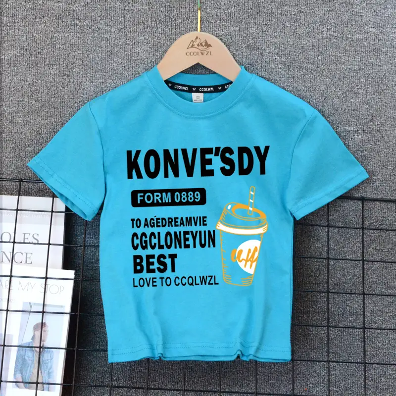 Korean Boys T-Shirt Black Summer Base Style