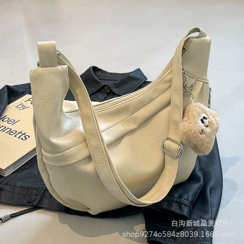 Women's Large Capacity Canvas Shoulder Bag Beige 2026 - Image 7