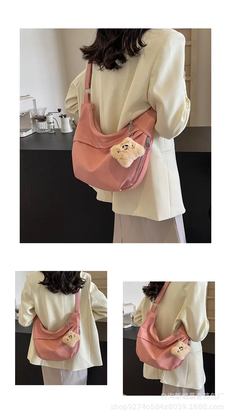 Women's Large Capacity Canvas Shoulder Bag Beige 2026 — feature 11