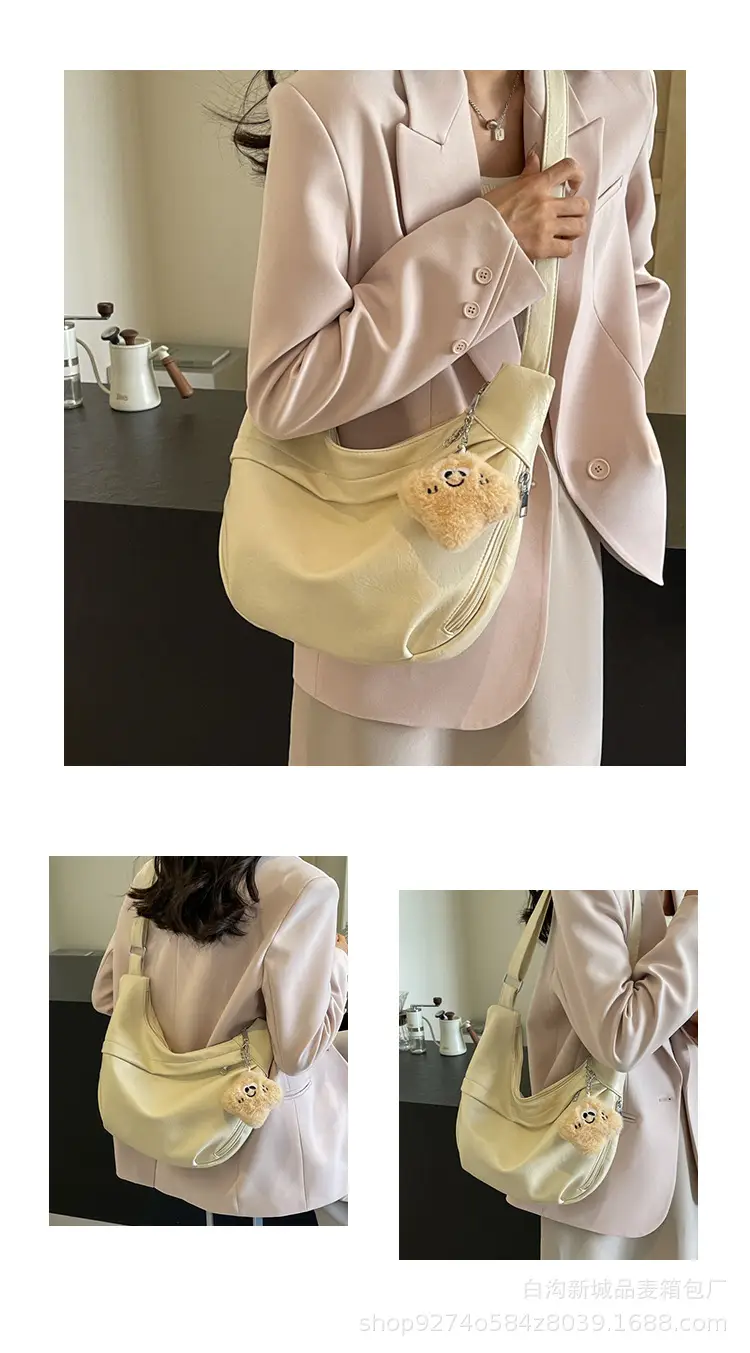 Women's Large Capacity Canvas Shoulder Bag Beige 2026 — feature 14