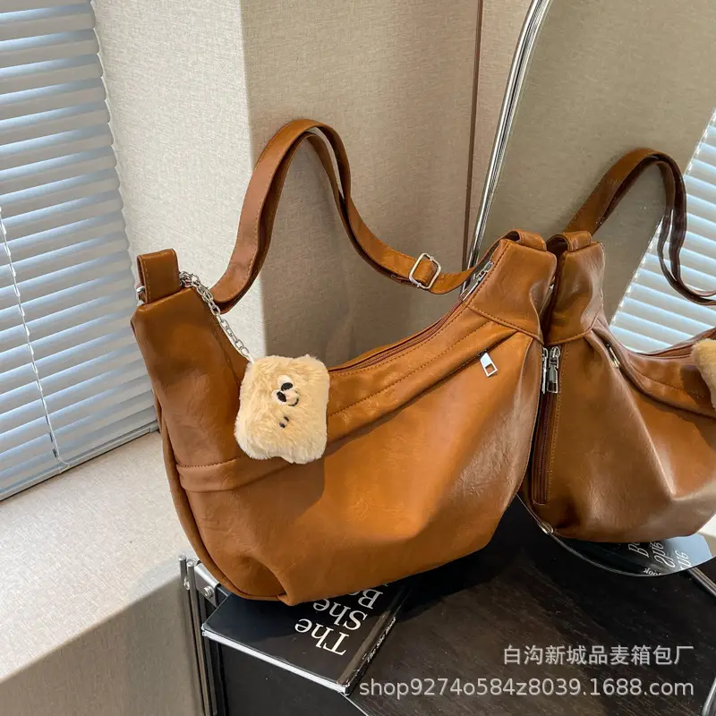 Women's Large Capacity Canvas Shoulder Bag Beige 2026 - Image 3