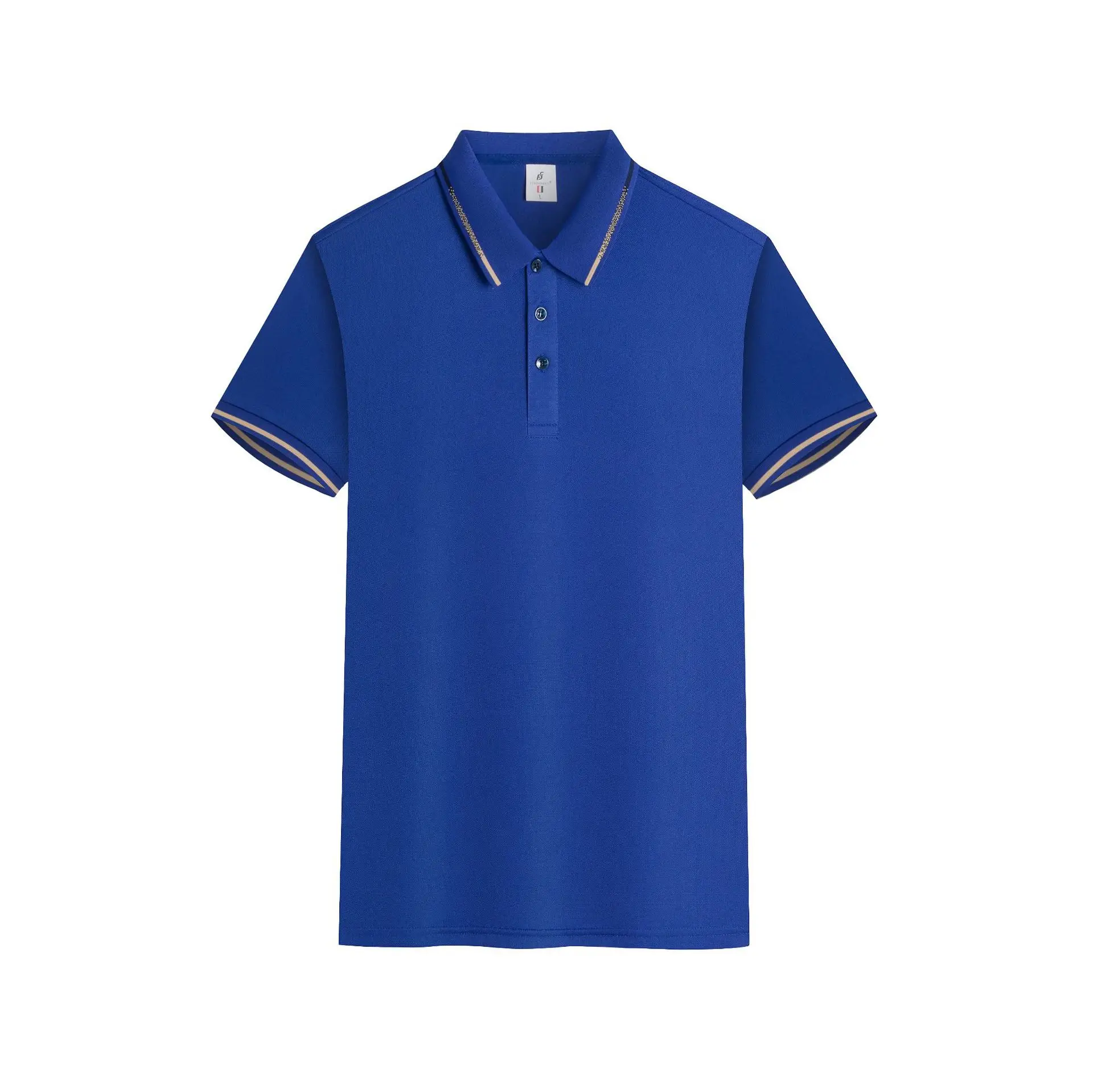 Men's Black Polo Shirt Short Sleeve Button Front - Image 2