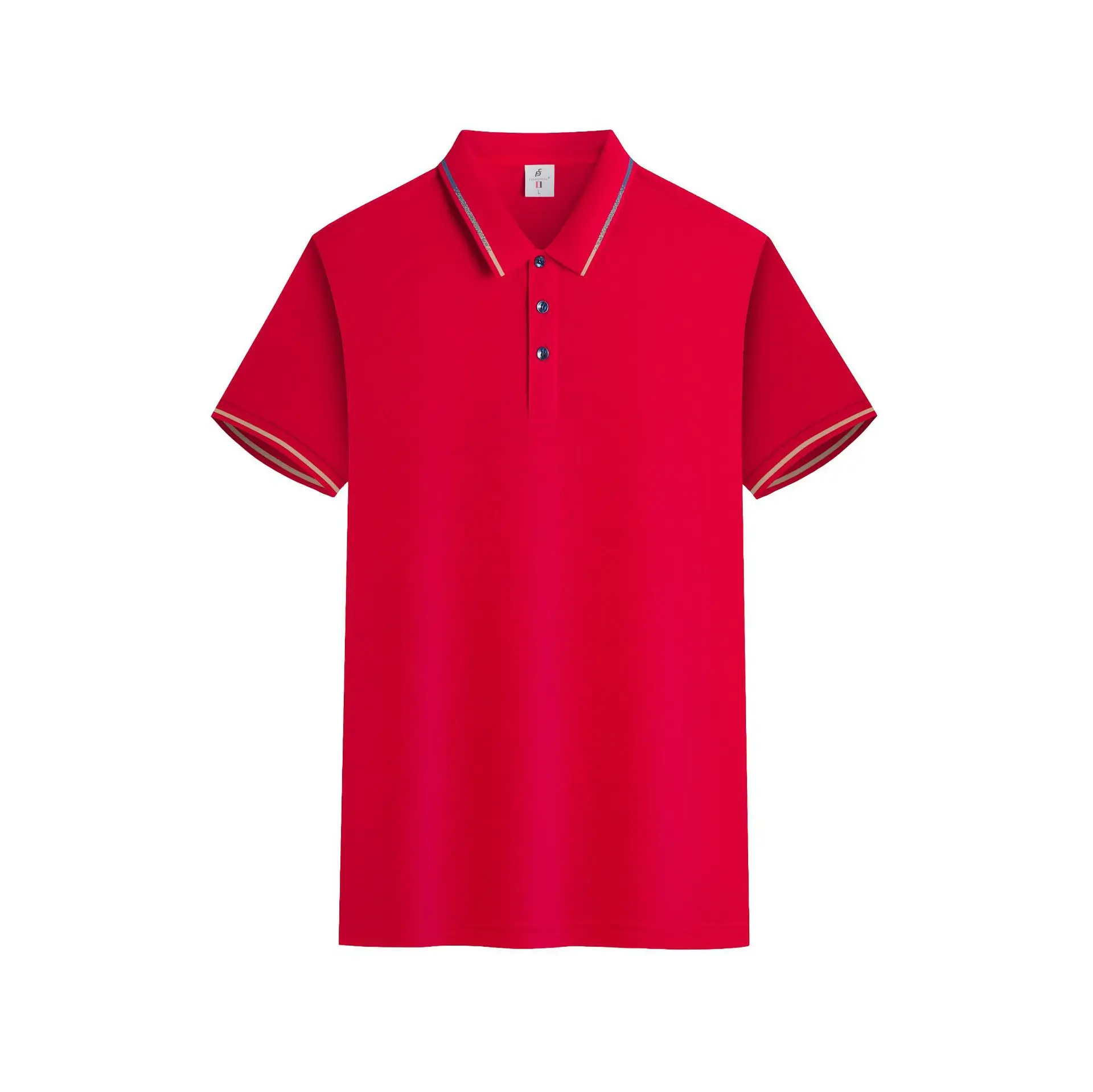 Men's Black Polo Shirt Short Sleeve Button Front - Image 4