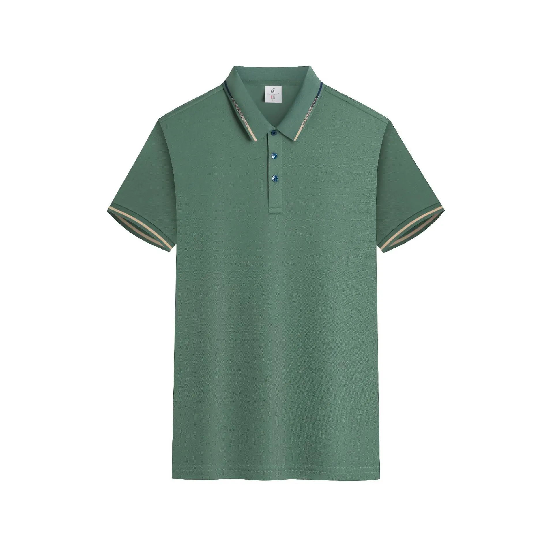 Men's Black Polo Shirt Short Sleeve Button Front - Image 5